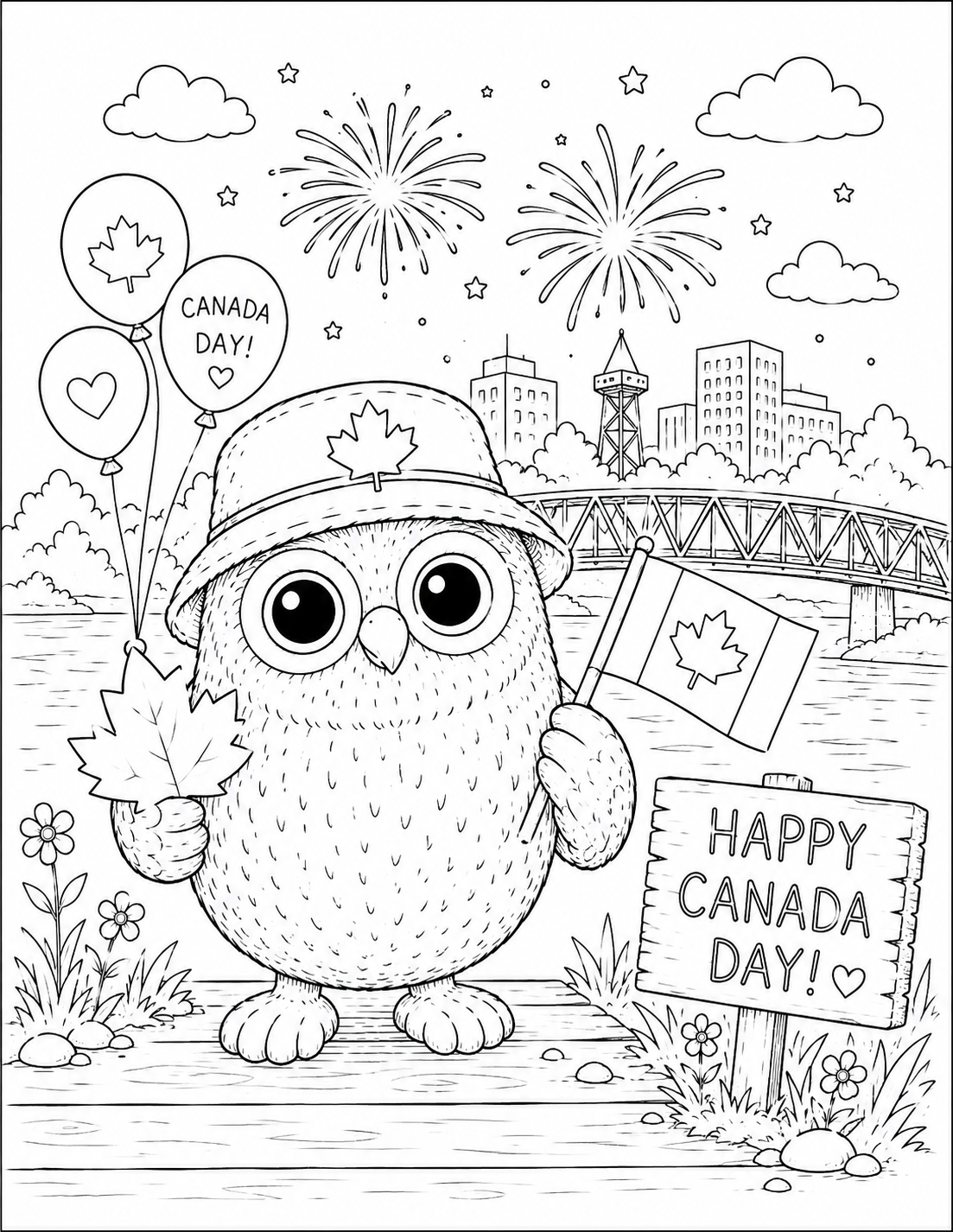 Canada Day Colouring Page- Free Printable