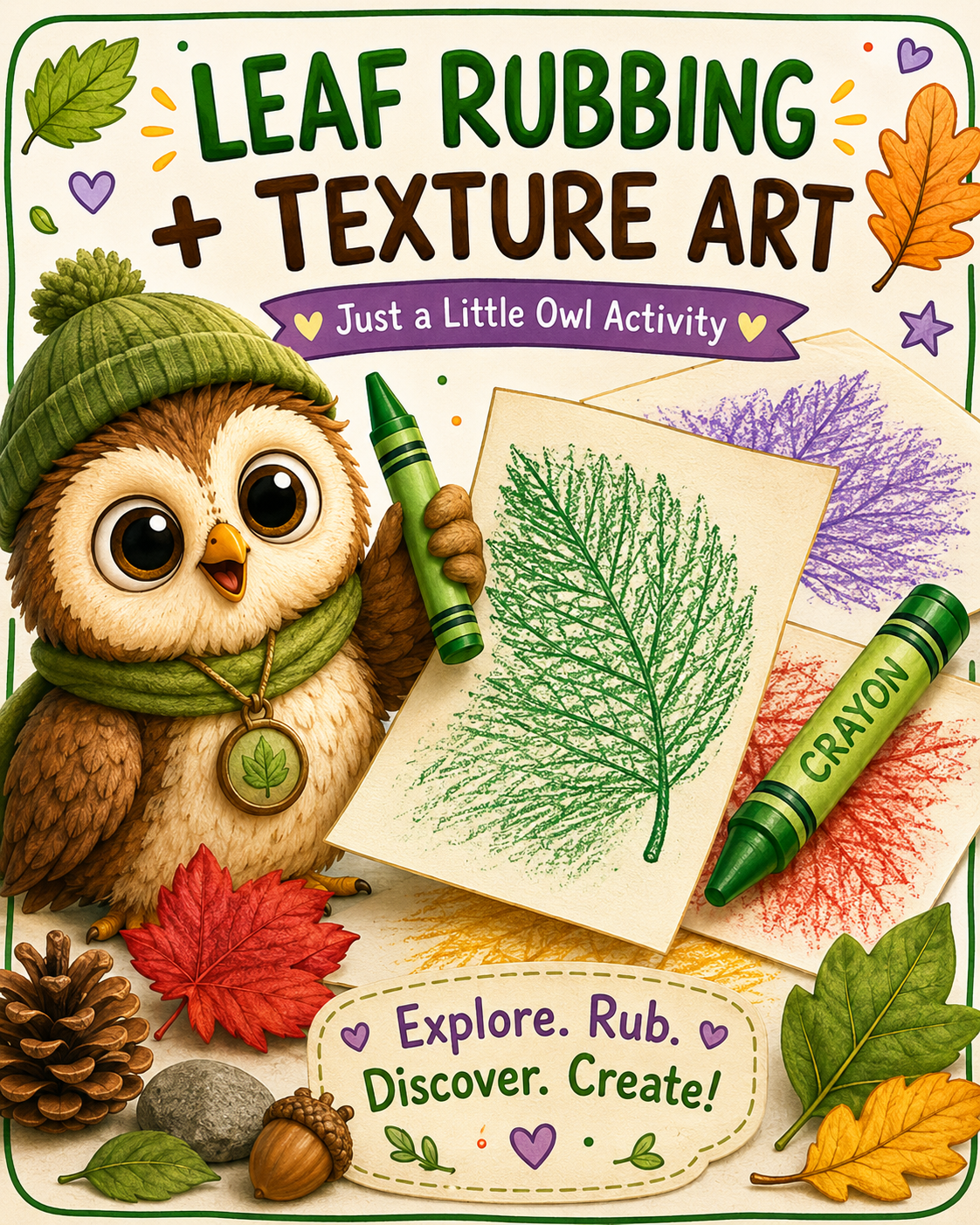 Leaf Rubbing & Texture Art- Free Download Activity